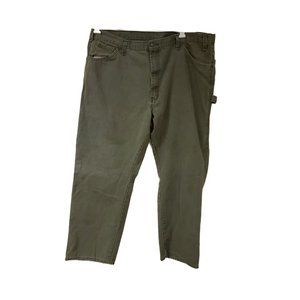 Dickies 44x32 Green Greyish Heavyweight 5 Pocket Relaxed Carpenter Work Jeans